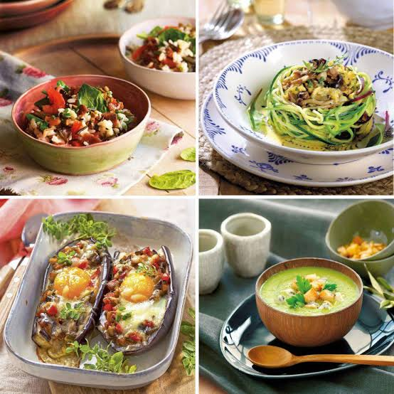 Variedad de platos saludables y sabrosos